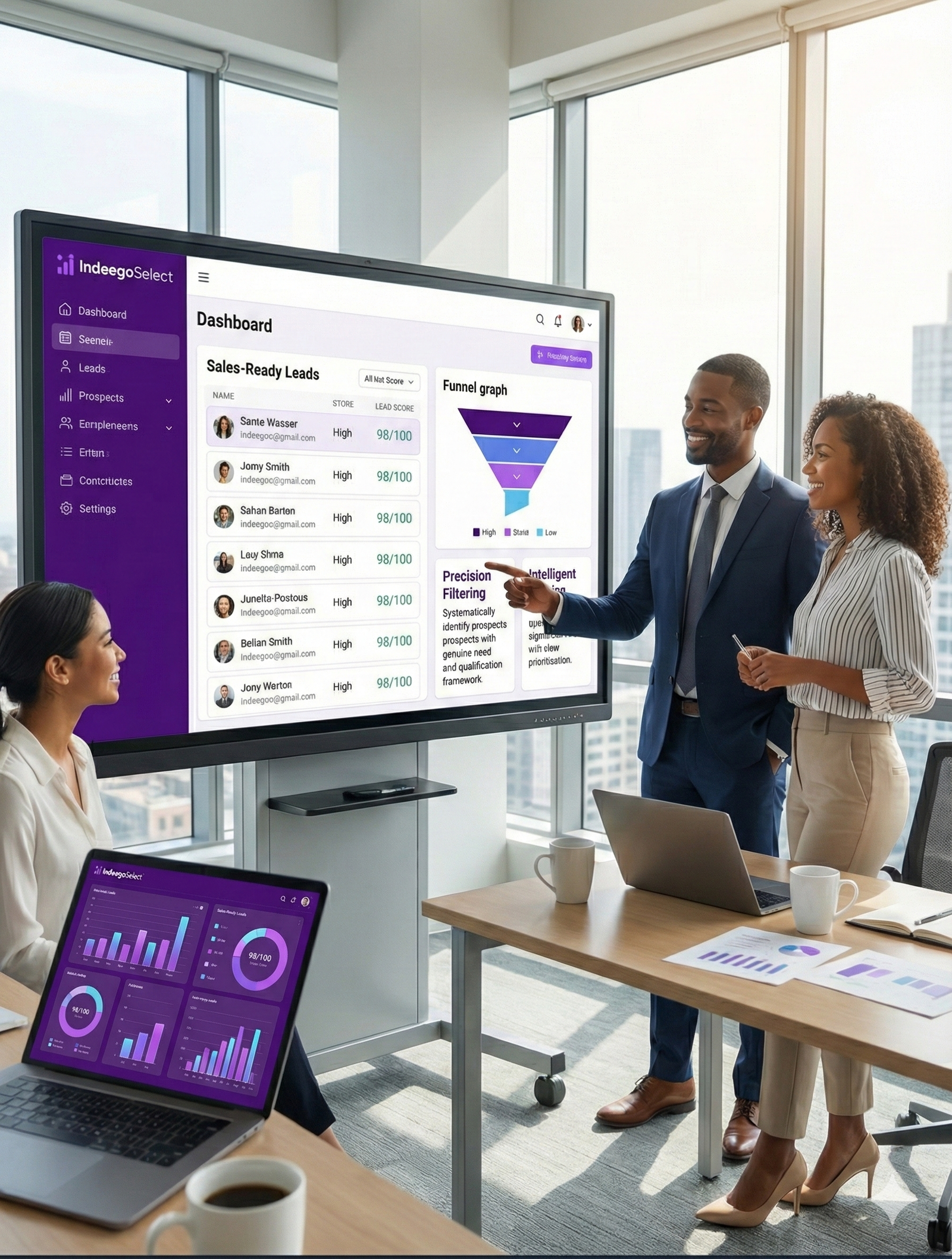 Sales team working