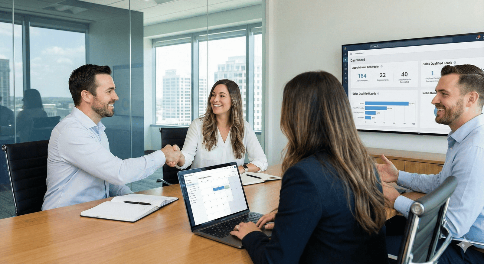 sales meeting illustration